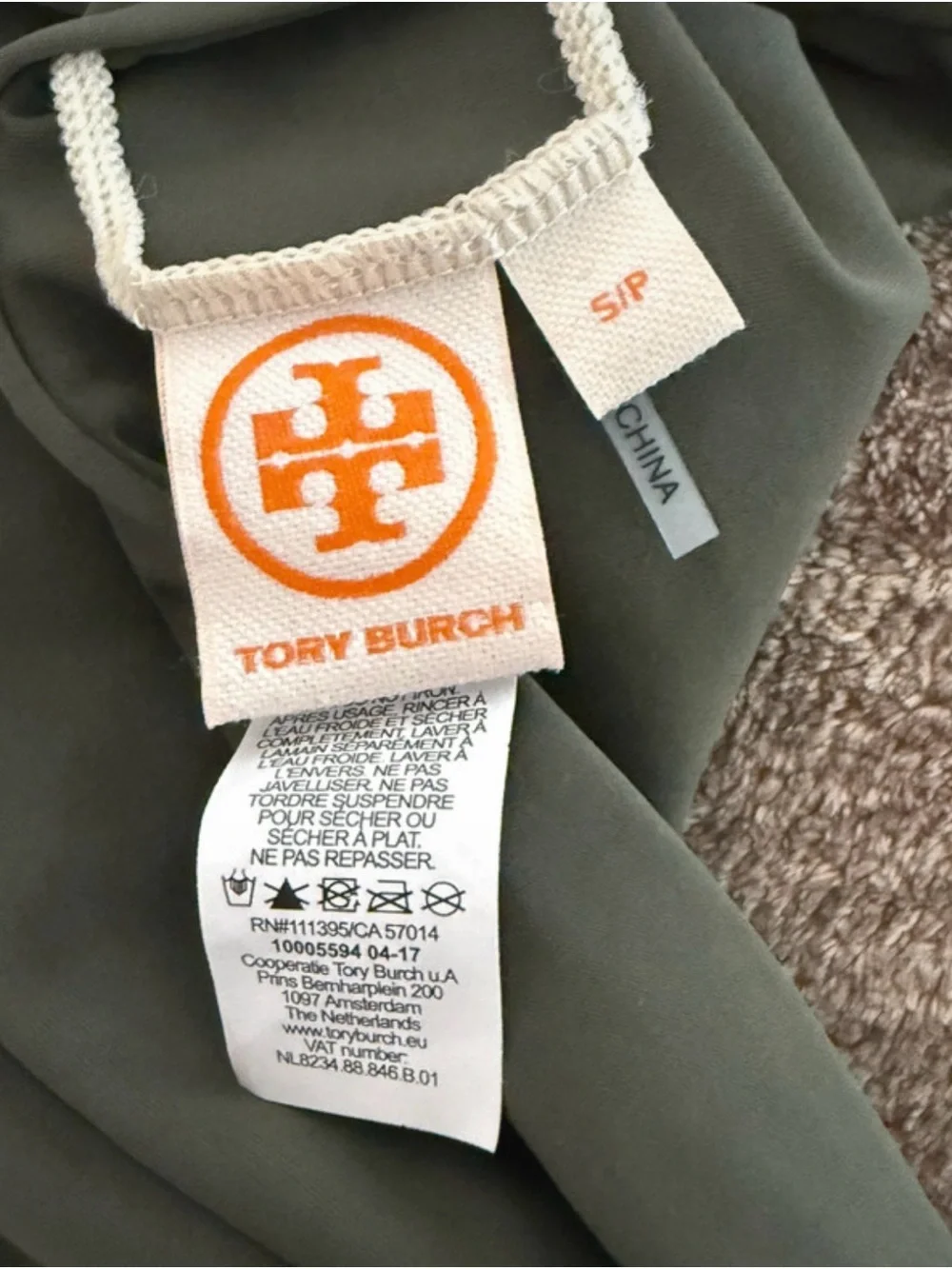 Tory Burch Olive Green Square Neck Bikini Set High Waist